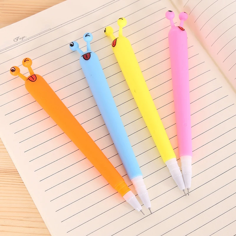 

JUGAL 12 pcs/Lot Cute Snail Gel pens 0.5mm Black Ink Pen candy color Canetas de Gel Material Escolar kawaii