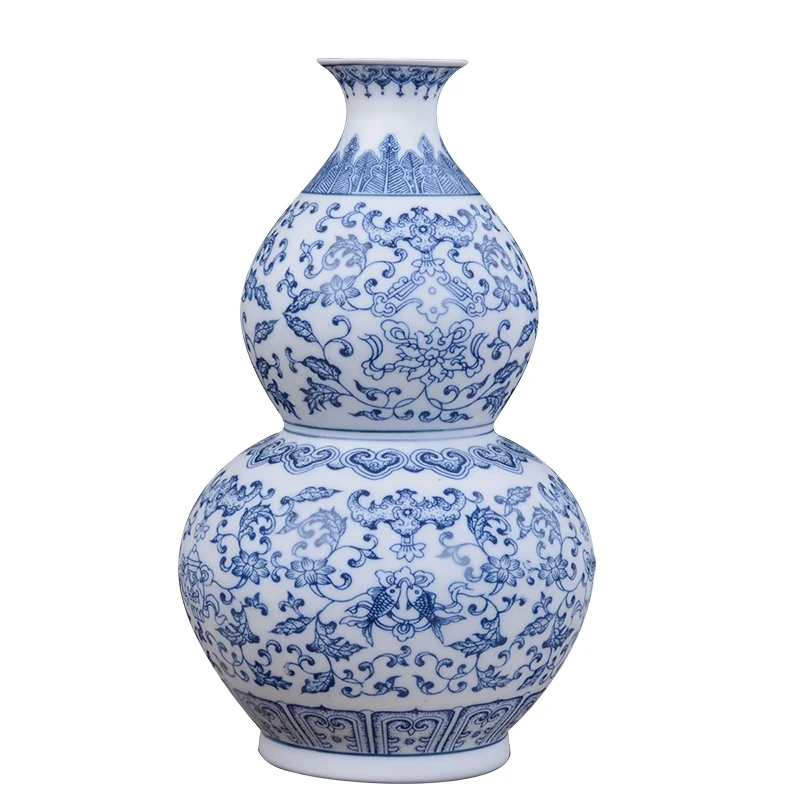 Blue and White Eggshell Porcelain Vases Interlocking Flower Ceramic Vase Handmade Home Decoration Jingdezhen Flower Vases