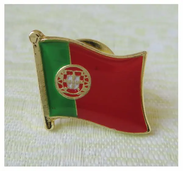 

Portugal Single Pin/Lapel Pins Made by Iron with Painted and Epoxy Surface Butterfly Button on Backing MOQ300pcs free shipping