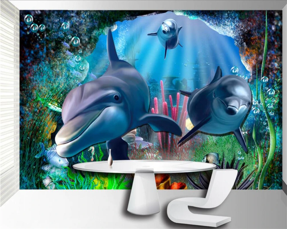 

beibehang Custom Wallpaper Home Decorative Mural 3D Underwater World TV Background Wall Living Room Bedroom Mural 3d wallpaper