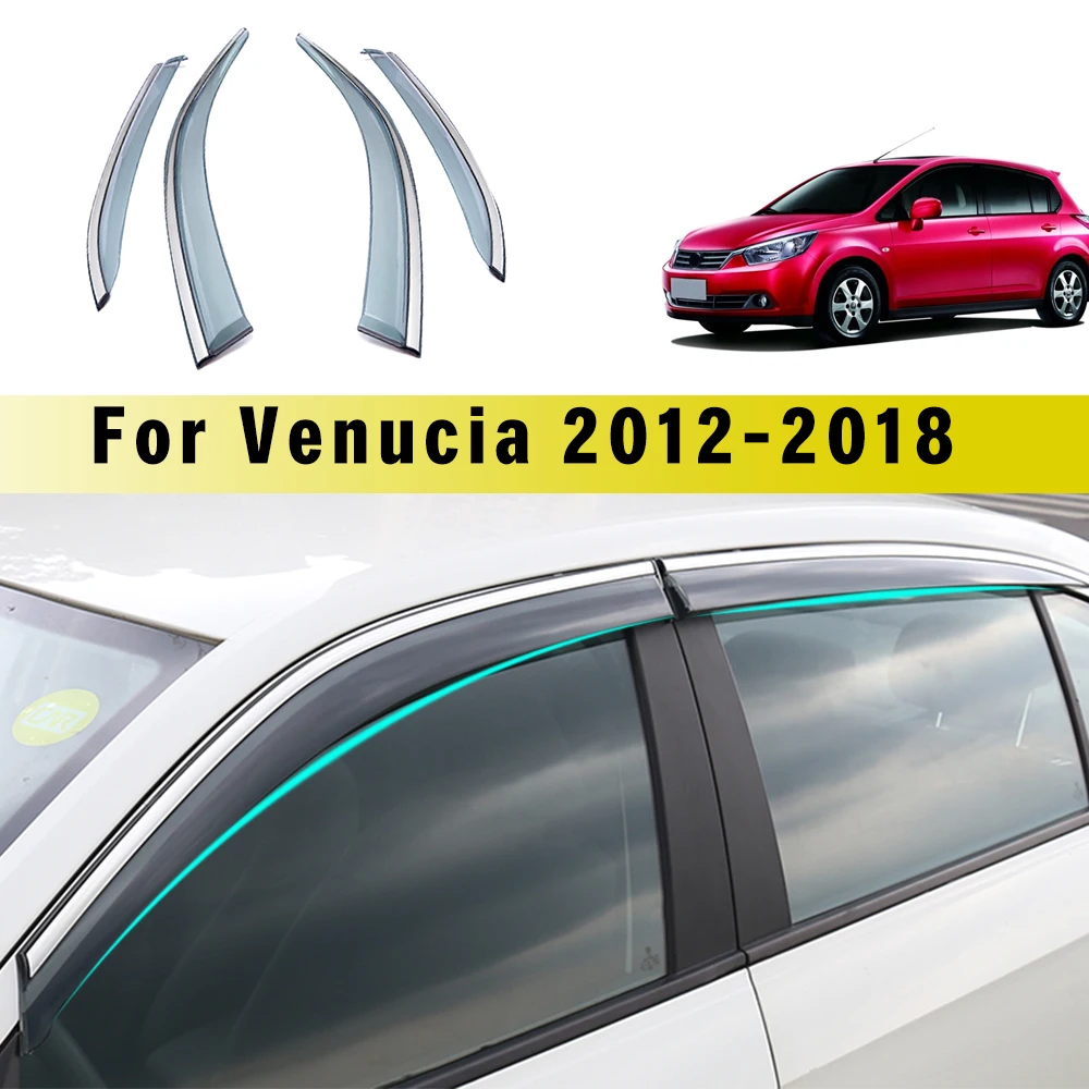 

For Nissan Venucia R50 R50X 2012 2013 2014-2018 Smoke Window Sun Rain Visor Deflector Guard For Nissan TIIDA 2007 4pcs