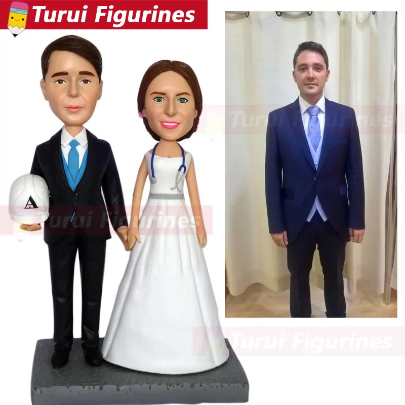 bobblehead  Wedding Topper cake topper birthday Bride Groom Personalize Wedding Cake Topper Groom Lakers Wedding