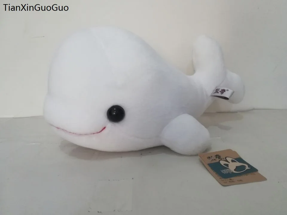 

white cartoon dolphin plush toy big head dophin large 38cm soft doll throw pillow christmas gift s2135