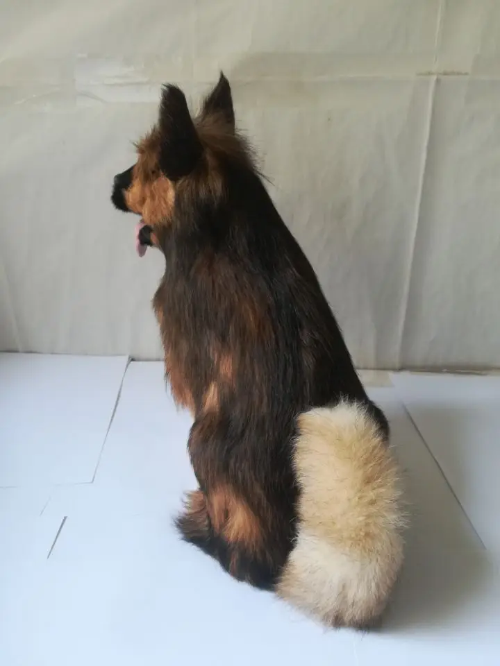 simulation wolfhound hard model polyethylene&furs squatting shepherd dog prop large 23x28cm ,home decoration gift s2649