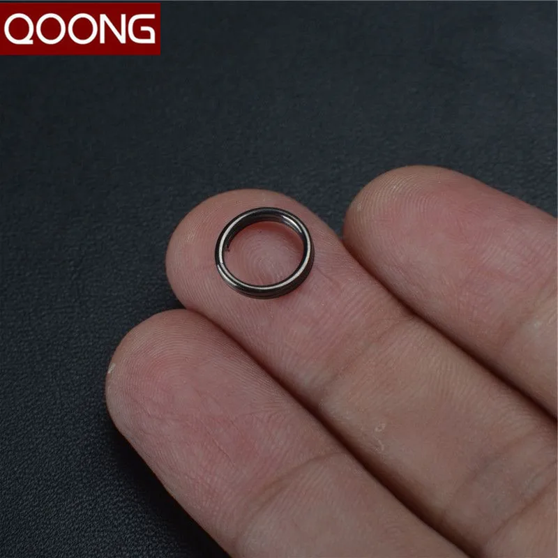 QOONG 10 PCS DIY Aksesoris Ultra Kecil Baja Mangan Gantungan kunci Utilitas Kawat Stainless Steel Lingkaran Gantungan kunci Logam cincin