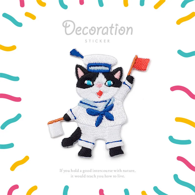 1 Piece Very Cute Cat Embroidery Patch for Baby Kids Clothes Stickers DIY Dress Bag Hat Shoes DIY Accessories Appliques