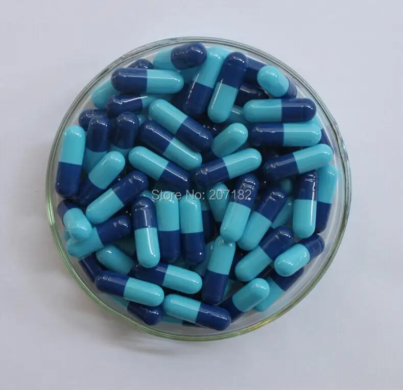 

(10,000pcs/pack) Size 1# Dark Blue/Light Blue Color Gelatin Capsule,Capsule Shells, Empty Capsule---Separated & Joined Available