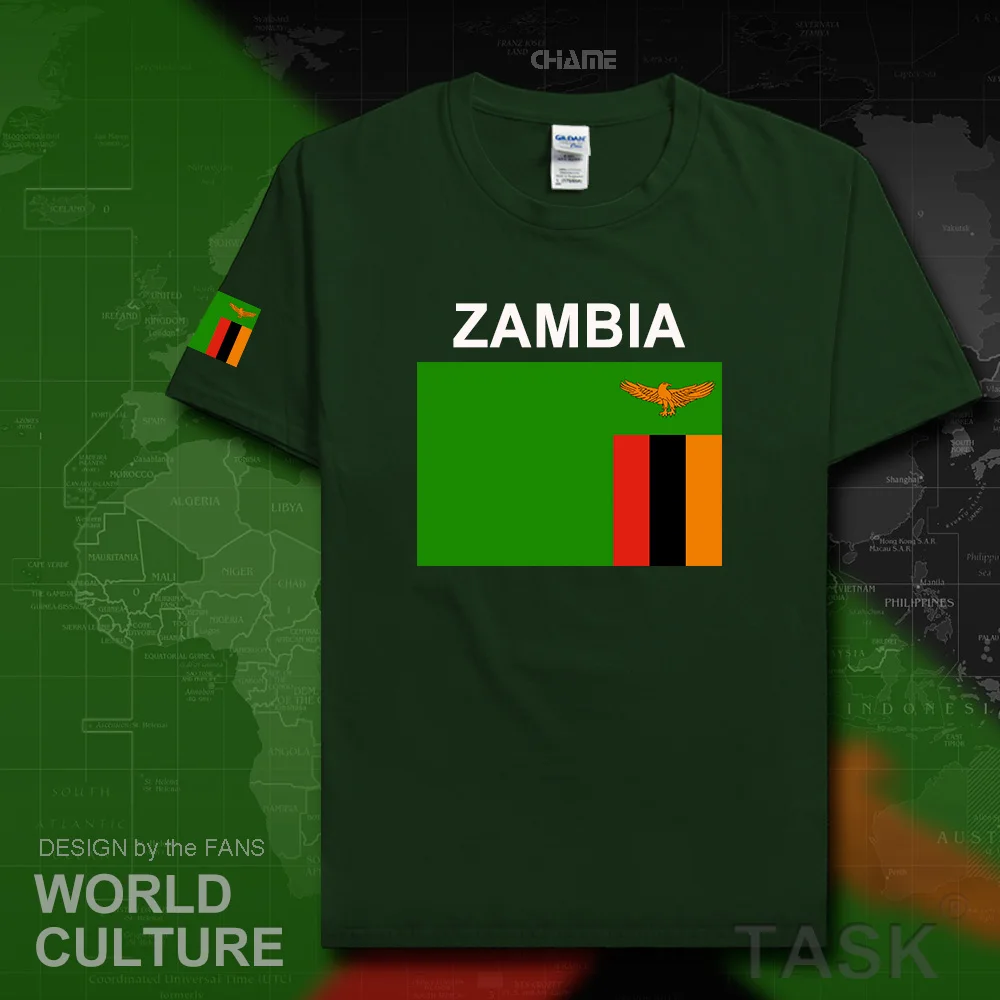 Republic of Zambia Zambian mens t shirts 2017 jerseys nation team tshirt 100% cotton t-shirt clothing tees country sporting ZMB