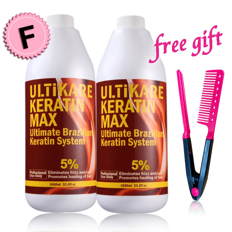 

2pcs FREE Formaldehyde Brazilian Keratin Treatment DIY At Home Straightening and Repair With Free Gifts