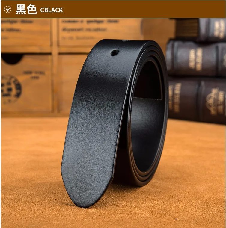 

100%Genuine Leather Belts For Mens No Buckle 3.8 Wide Belts soft Designer High Quality brand Cinto durable pin buckle Belts Body