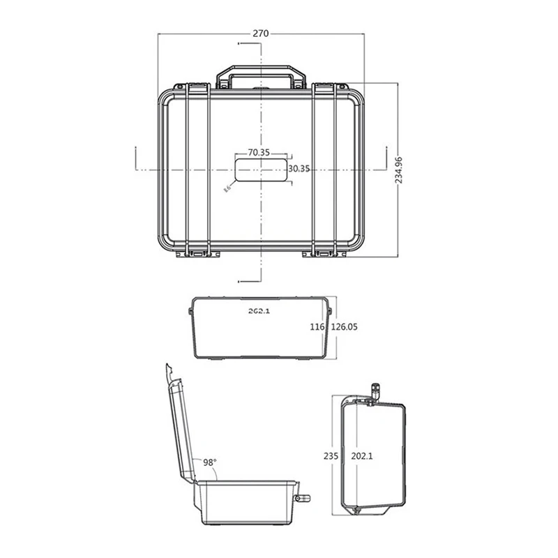 Tool Case Impact Resistant Case Protective safety Toolbox ABS Plastic Storage Toolbox Sealed Tool Case Shockproof with sponge