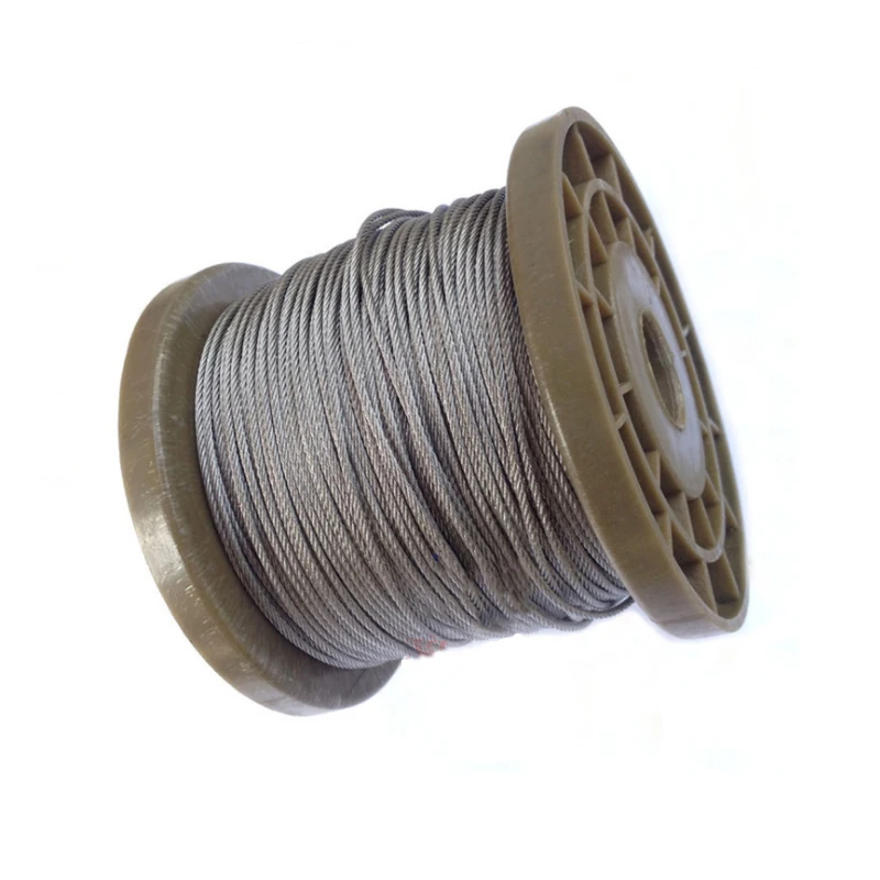 5 Meter 0.8mm 1mm 1.2mm 1.5mm 2mm Diameter Steel Wire bare Rope lifting Cable line Clothesline Rustproof 304 Stainless Steel 7*7