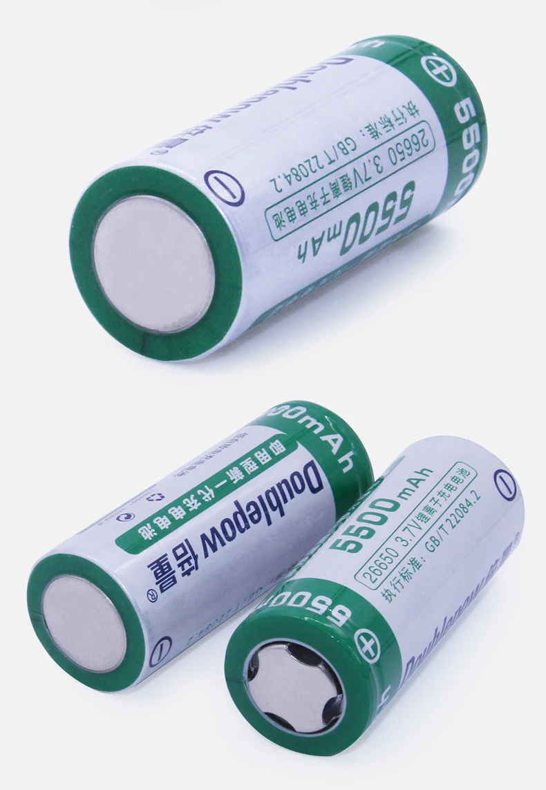 1 PCS .. Batteria al litio Doublepow 26650, 3.7V 5500mAh, batteria ricaricabile 26650, grande capacità adatta per torcia