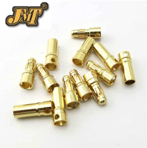 JMT 6 pairs Thick Gold Plated 3.5mm Bullet Connector ( banana plug ) For ESC battery RC Quadcopter Drone