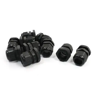 PG19 8-15mm Adjustable Waterproof Wire Fixing Cable Glands Joints 10 Pcs