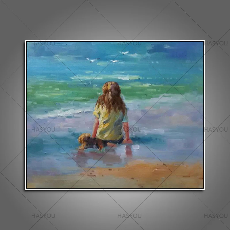 no frame  handpainted oil painting on canvas home decoration modern sea Landscape oil painting for living room christmas gift