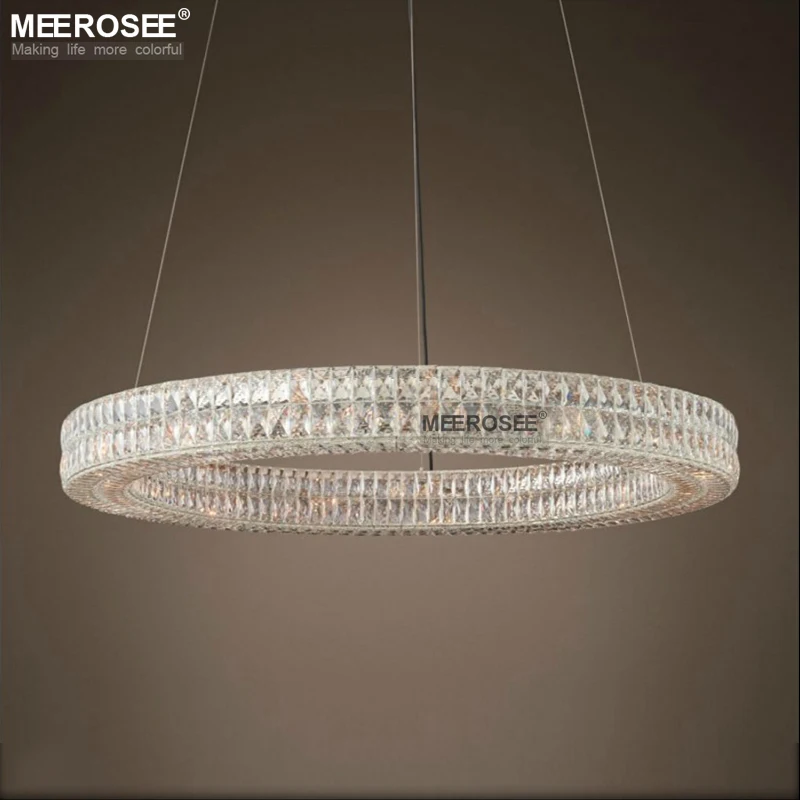 

Meerosee Modern Pendant Lamp American Style Minimalist Chrome Crystal Chandelier Light Dining Room Luminaire Suspendu