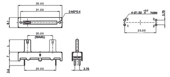 Original new 100% push-pull potentiometer B10K B20K B50K B100K mixer 35mm 3.5cm faders with midpoint 10mm 15mm 20mm (SWITCH)