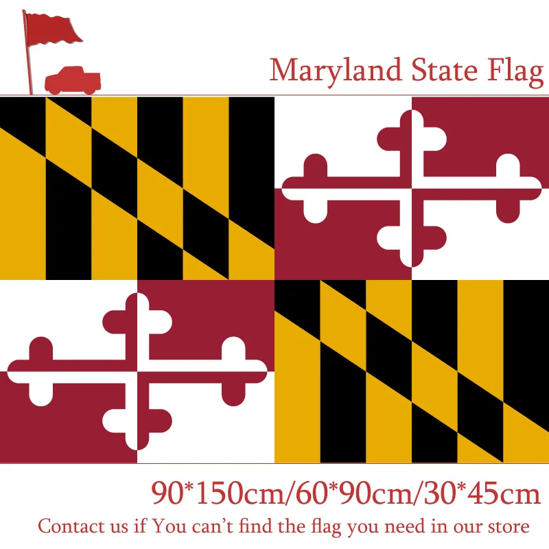 60x90cm 150x90cm Maryland State Flag 3x5ft Banners With Brass Metal Holes For Decoration Office 30*45cm Car Flag