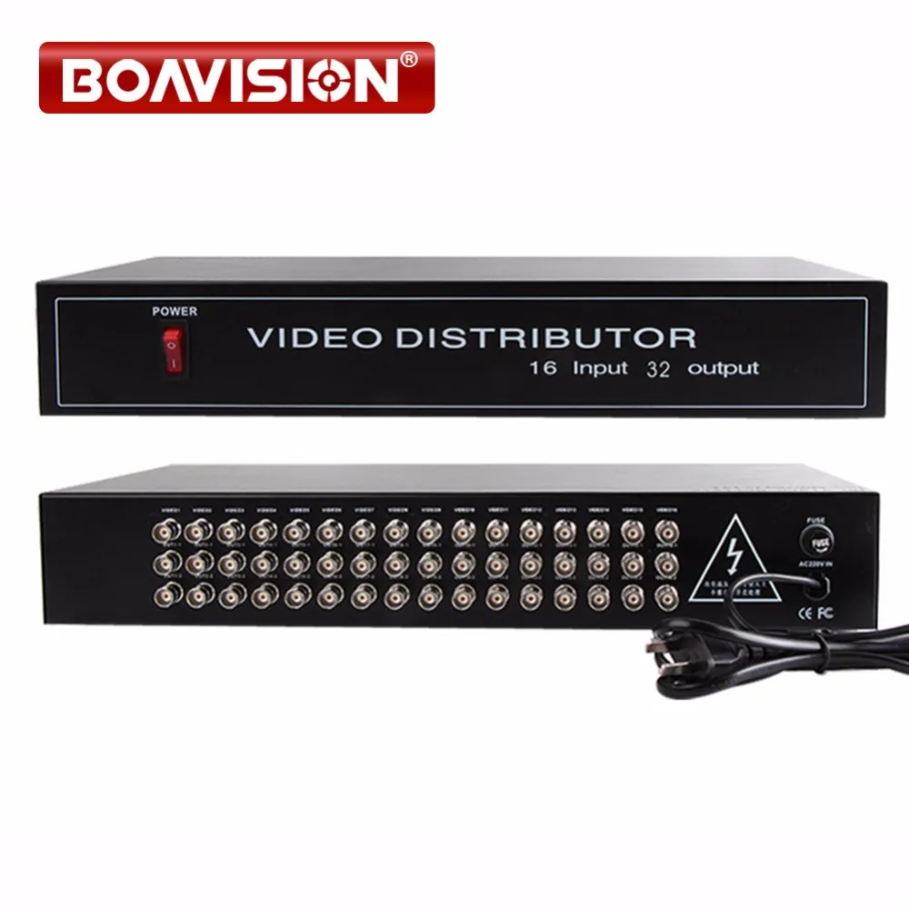 HD Video Splitter/Distributor 16 Points 32 Output,Support 720P/1080P AHD,HDCVI,HDTVI Camera BNC in&out Distance Max to 300-600M