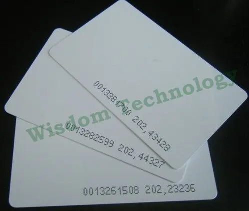 Gratis Pengiriman 100 PCS/Lot RFID 125 KHz Smart Card EM4100/4102 Kartu PVC ketebalan: 0.8mm