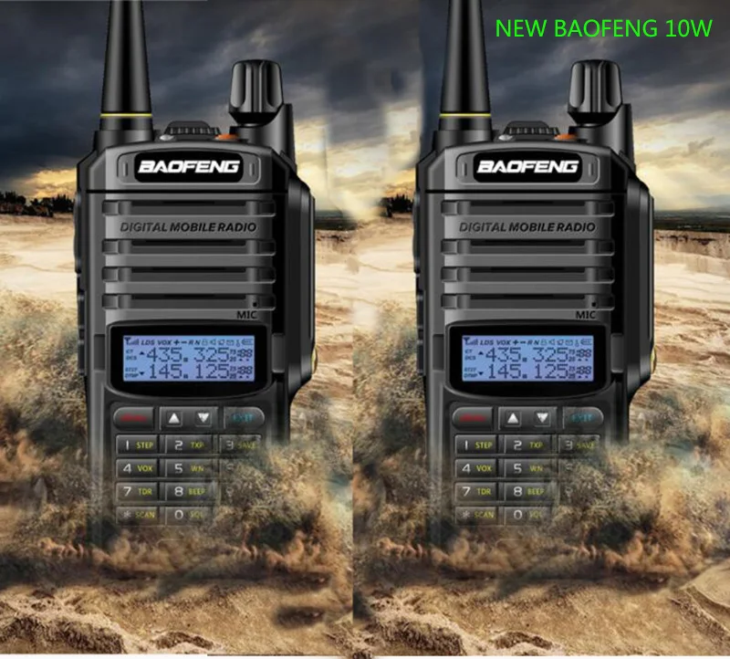 New 2pcs uv-9r plus with 10w power 4800mah dual band cb ham radio hf transceiver handheld radio walkie talkie 10km two way radio