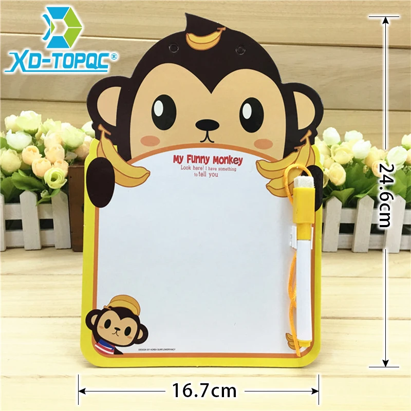 XINDI 24.6*16.7cm Kids Whiteboard Animal One Piece Cartoon Dry Wipe Cardboard Drawing Kid White Board Cute Hanging With Pen WB66