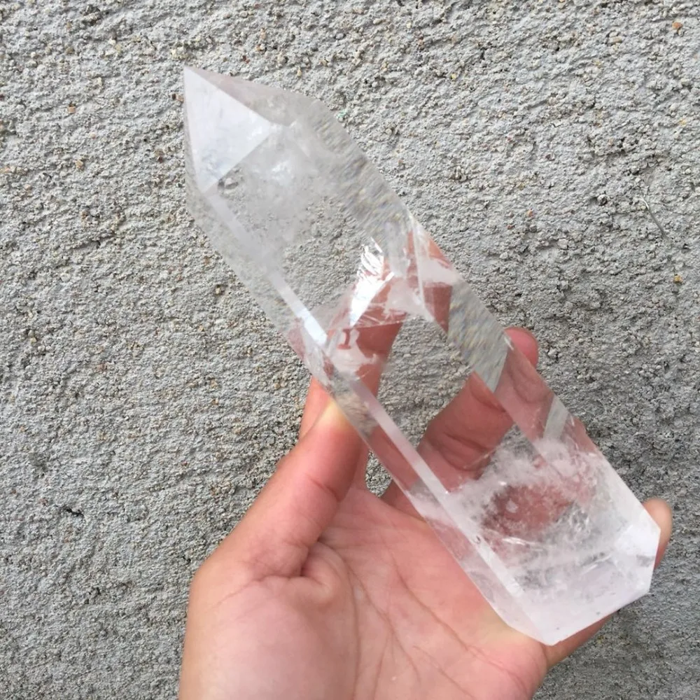 

long size about 470g Natural clear rock quartz Crystal gemstone point wand reiki healing chakra quartz crystal for home decor