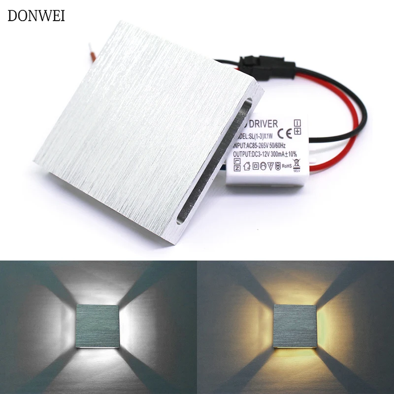 

Donwei High quality Modern Indoor 3W LED Wall Lamp AC110V/220V material Aluminum Sconce bedroom Decorate KTV Bar Wall Light