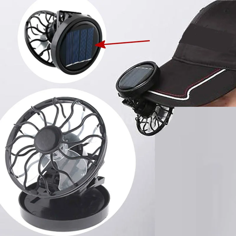 Imagem -02 - Ventilador de Refrigeração Solar Elétrico Mini Energia Solar Ventilador Portátil para Acampar Viajar Pesca Escalada Jogar Golfe Clip-on