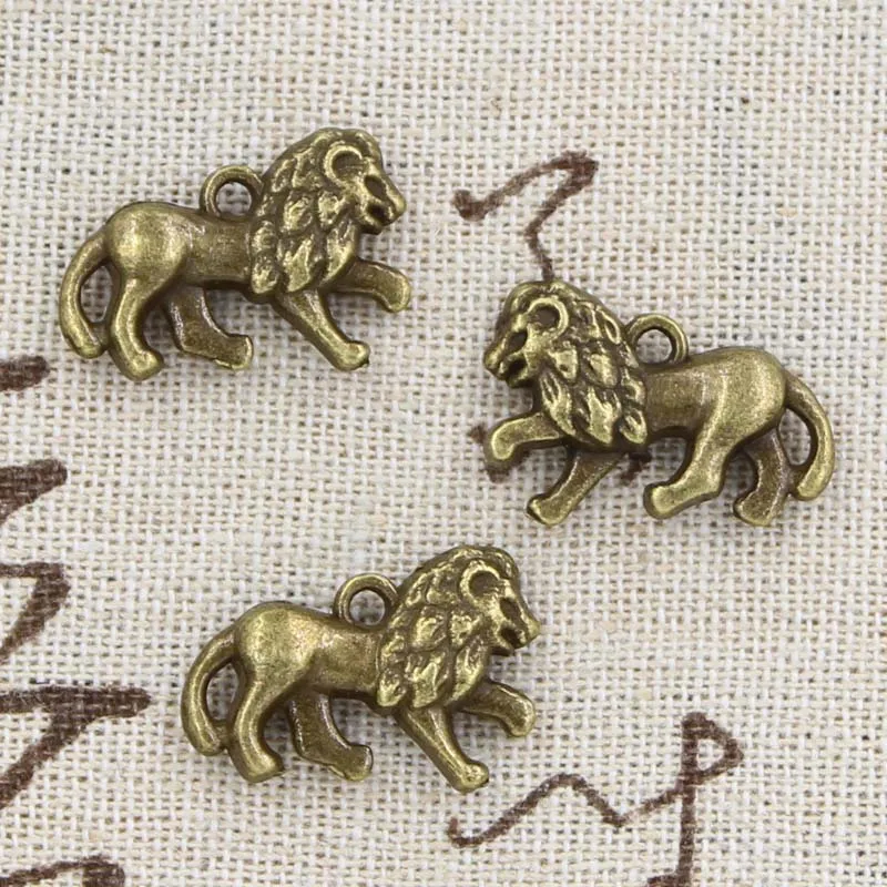 6pcs Charms Lion 15x22mm Antique Making Pendant fit,Vintage Tibetan Bronze Silver Color ,DIY Handmade Jewelry