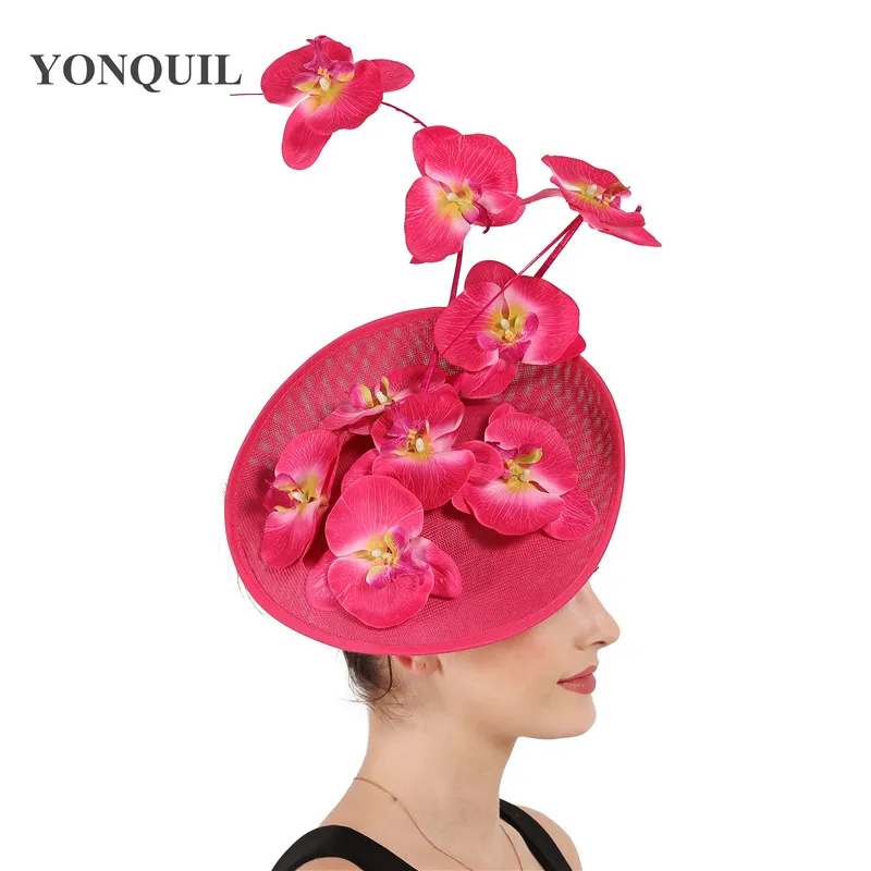 

Imitation Sinamay Big Gorgeous Fascinator Women Hats Wedding Hat Bride Elegant Flower Headbands Accessories With Headbands