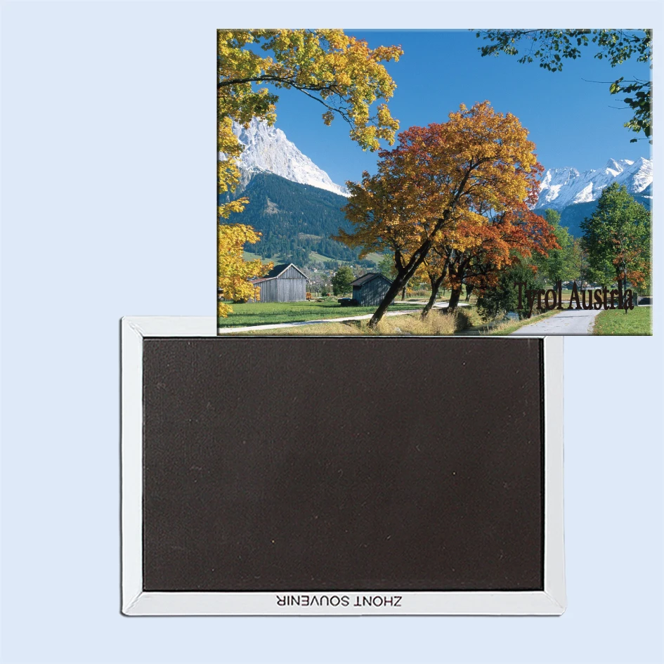 

Ehrwald in Autumn, Alps, Tyrol, Austria, Magnetic Refrigerator Affixed With Tourist Souvenirs Home Accessories 24892