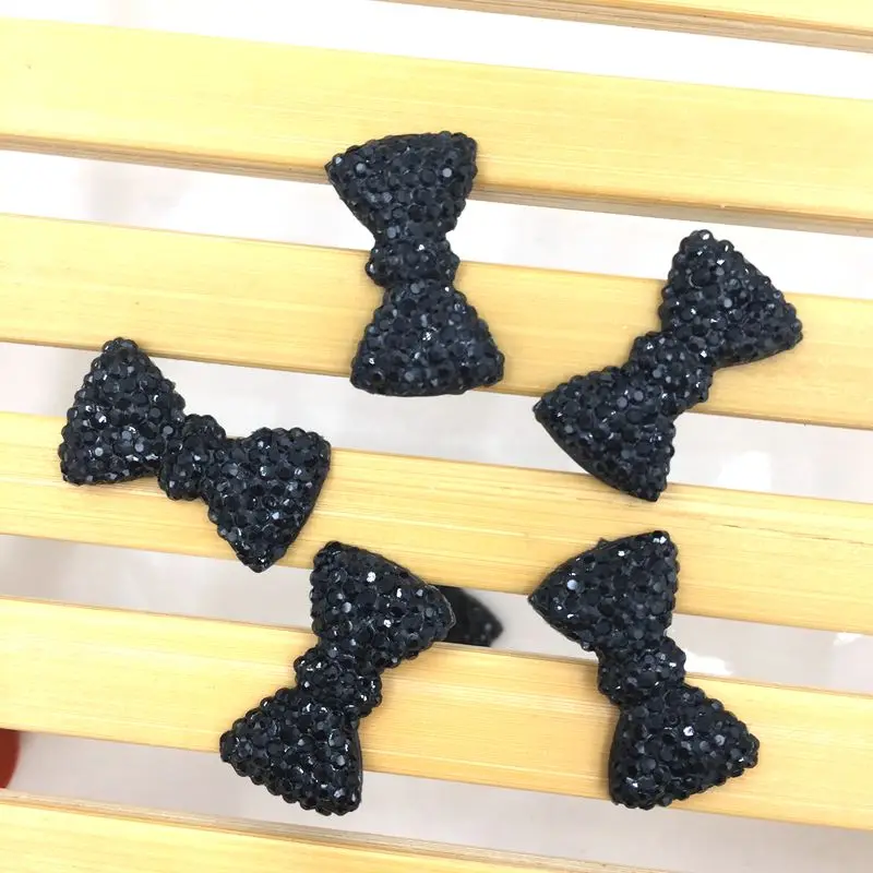 40pcs 11*20mm Fashion Bow Tie Glitter Crystal Rhinestone Bow for Wedding Party gift -B649