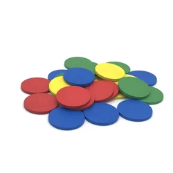 Colorido Rodada Madeira Chips Peças Do Jogo, Partido e Família Jogos de Tabuleiro, Marcação Acessórios, 4 Cores, 30mm, 48Pcs