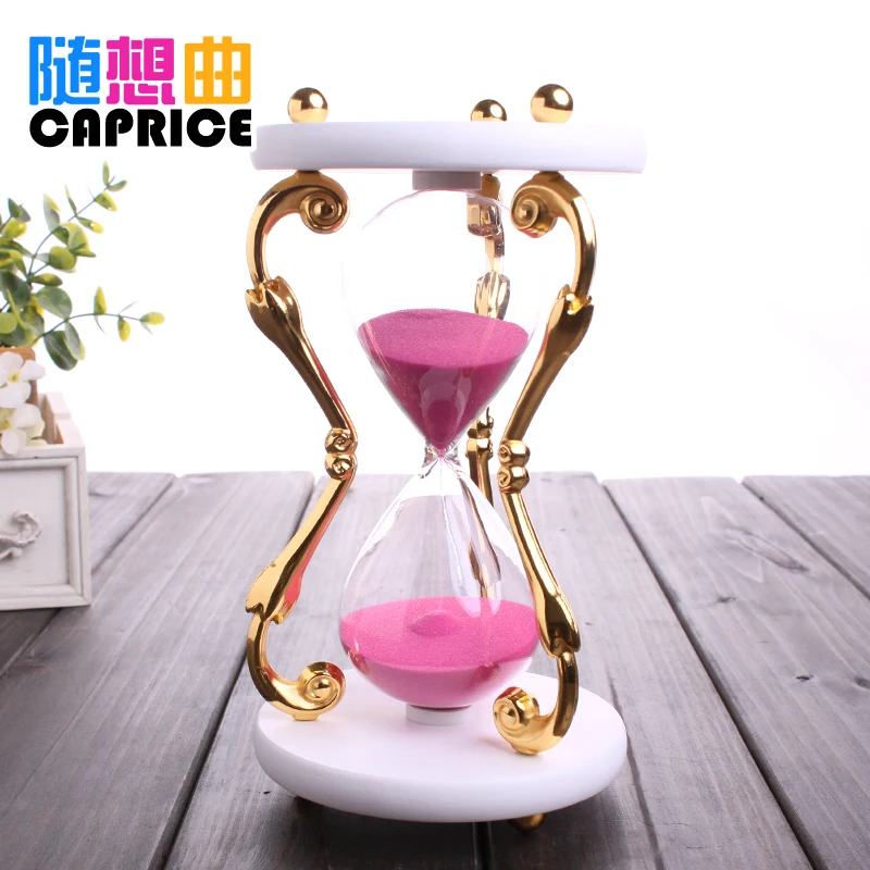 European time hourglass metal ornaments 30/60 minutes wedding gift girlfriend creative office