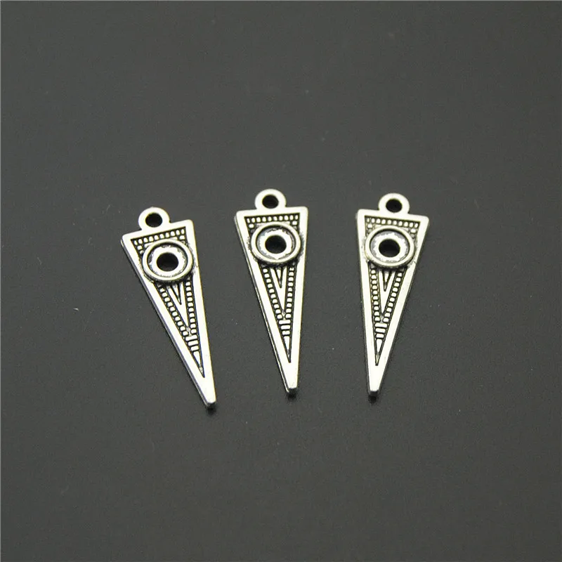 30pcs  Silver Color Zinc Alloy triangle drop Charm Pendant DIY Necklace Bracelet Bangle Jewelry Findings A2232