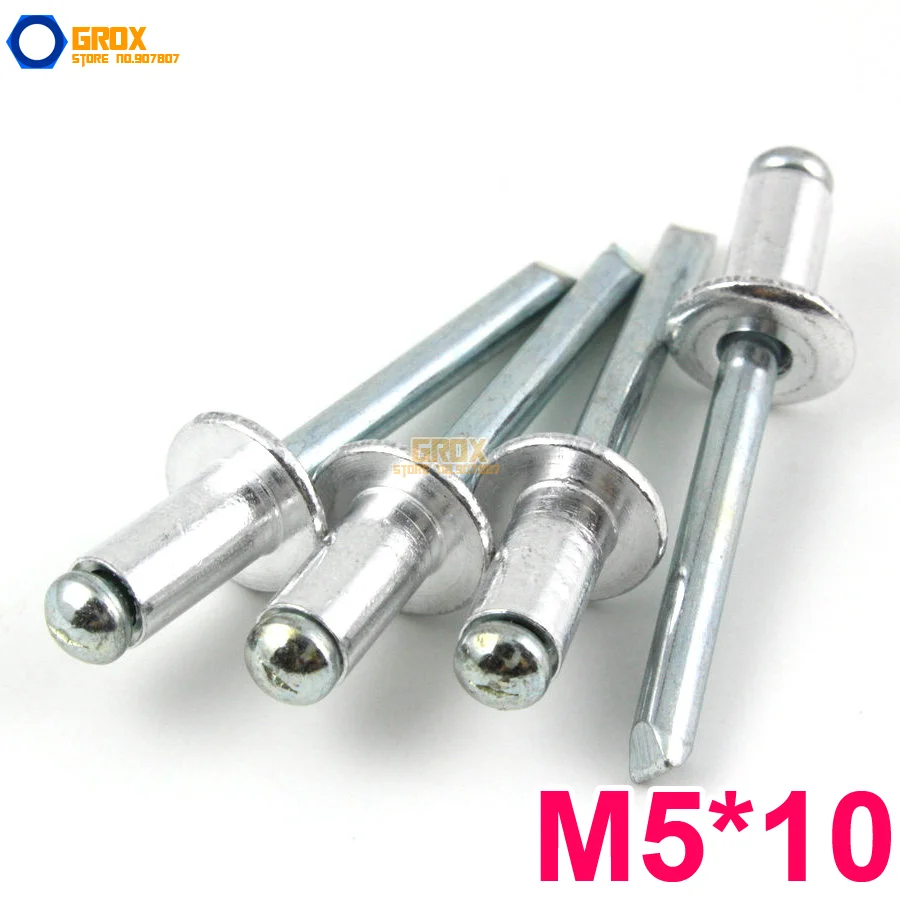 

100 Pieces M5*10 Aluminum Blind Rivet Pop Rivet Dome Head Open End