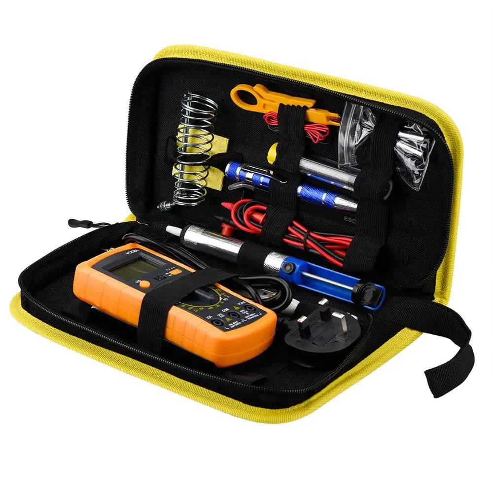 JCD Electric Soldering Iron Kit 110V 220V 60W Soldering Iron kit With Multimeter Desoldeirng Pump Welding solder rework Tools