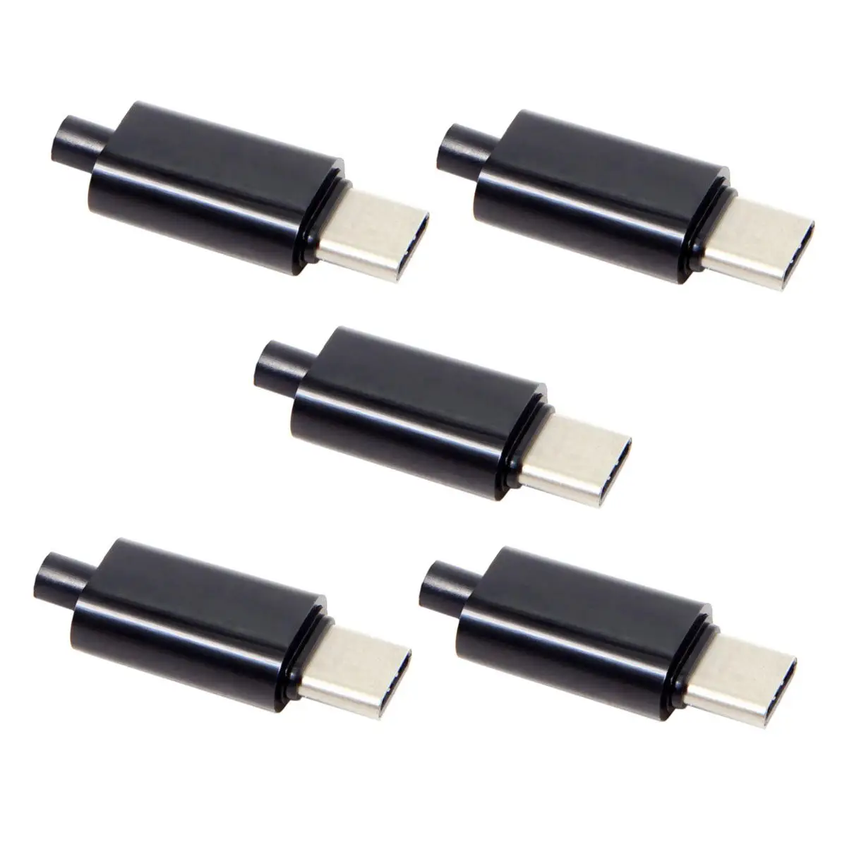 Zihan 5pcs/lot OTG Host Type  DIY 24pin USB Type C USB-C Male 5.1k Resistor with Black Housing Cover