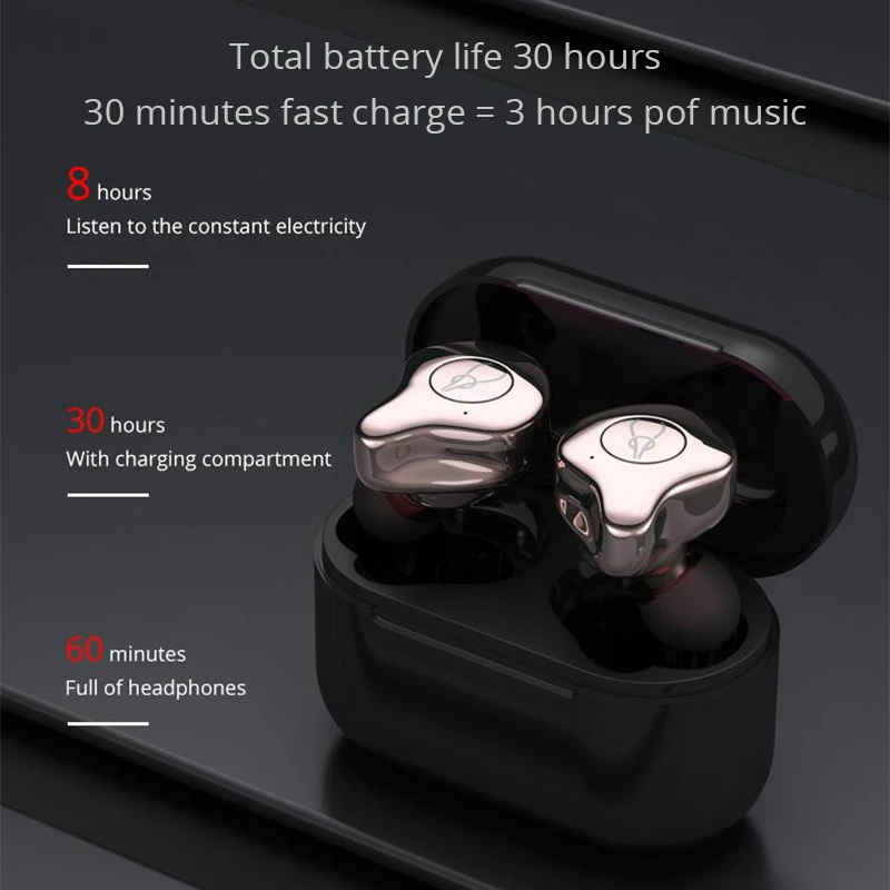 Original Sabbat E12 Ultra apxt TWS Wireless Bluetooth Earphones HIFI Noise Isolation In-ear Sport Headset Wireless Charging PK