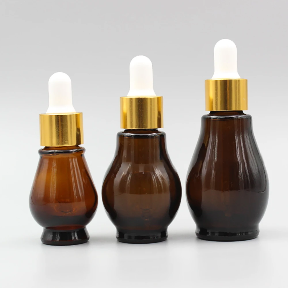 

100pcs/lot 10ml Portable Amber Aromatherapy Esstenial Oil Bottle with Glass Eye Dropper Mini Empty Refillable Bottle