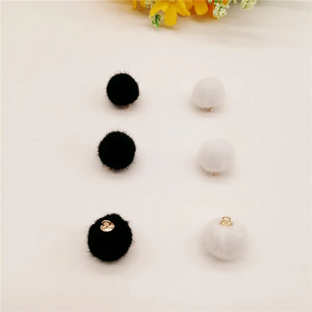 12-1000pcs Fashion Plush Ball Pendant Hairball Charms For Jewelry Making Finding DIY Earring Jewelry Making Accessories Supplies