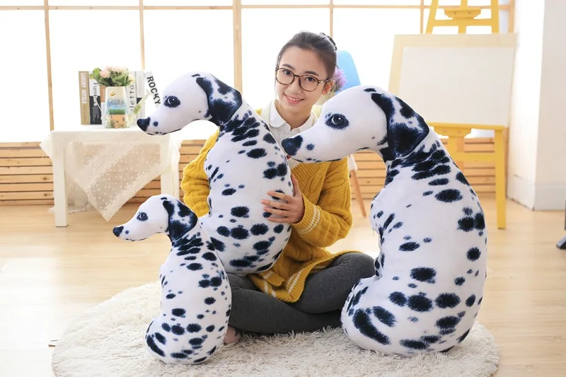 stuffed toy pillow 3D simulation animal dalmatian plush toy zipper closure soft throw pillow Christmas gift w1084