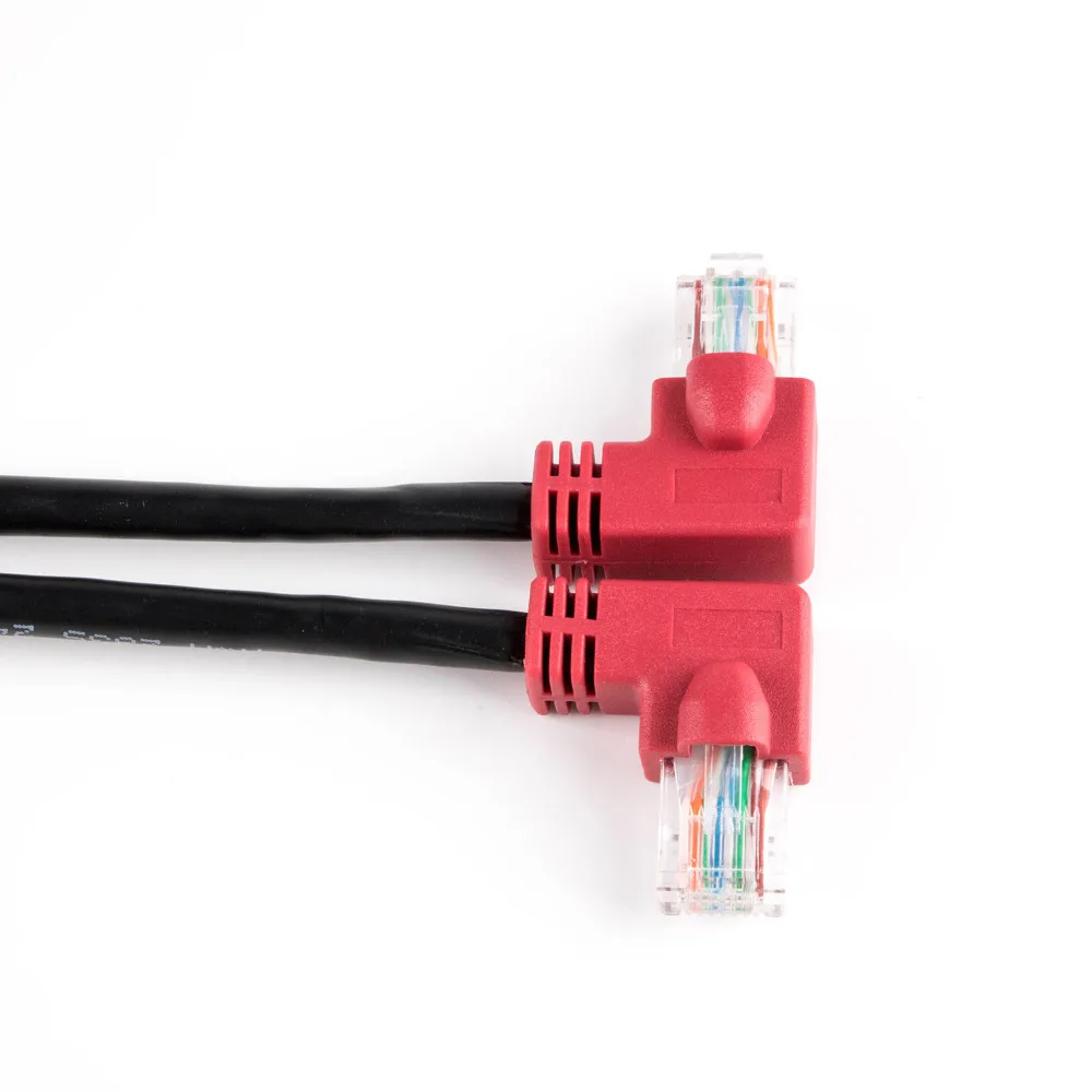 Cat5e Lan Ethernet Cable UTP Cat 5 RJ45 Network Patch Left and Right Angle For PS2 PC Computer Router Cord