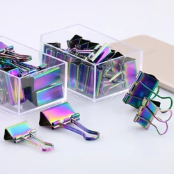 Pinze coloful TUTU 15/8 pcs dell'arcobaleno di Colore del Metallo Legante legante Note Lettera Clip di Carta Forniture Per Ufficio H0152