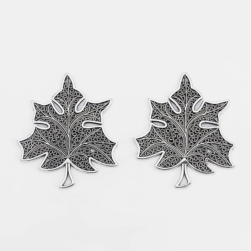 3Pcs Large Grape leaves Charms Maple Leaf Pendants Jewelry DIY Necklace Making Finding 74x63mm