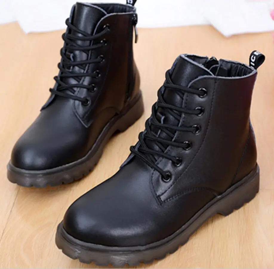 

Fashion Children Genuine Leather Shoes Waterproof Boys & Girls Boots With Plus Keep Warm Unisex Size 26-39