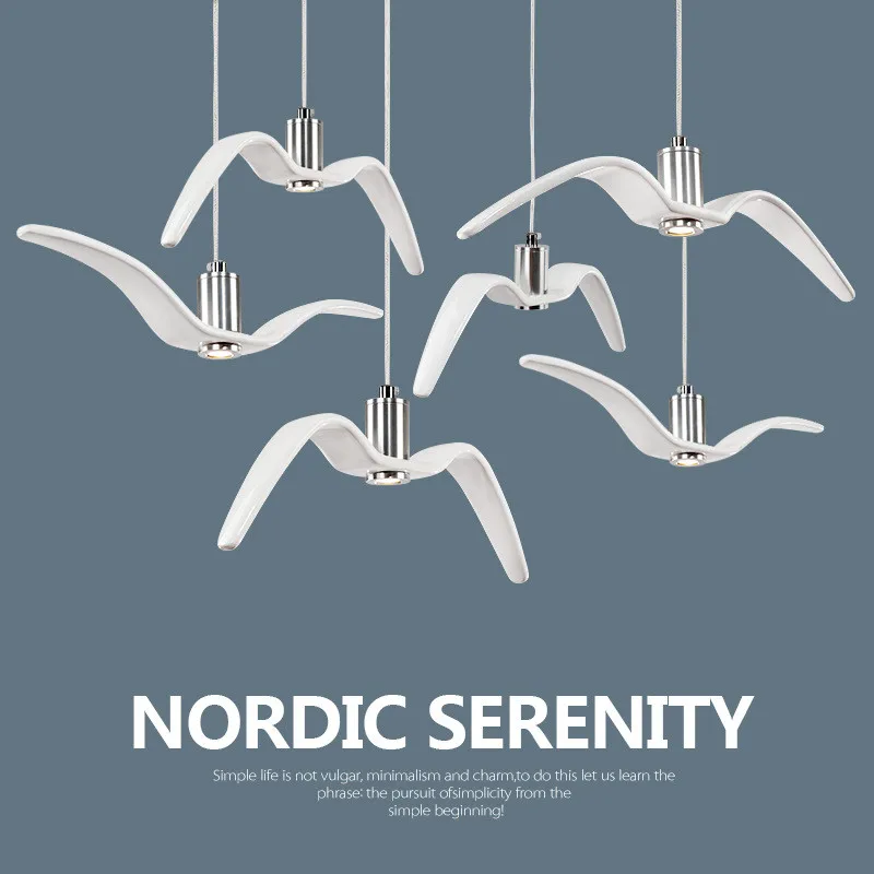 Modern minimalist restaurant gulls Pendant Lights LED creative personality pendant Lamp bedroom AC110-240V image 4