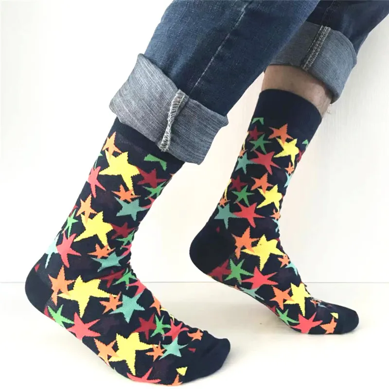 Brand Quality Mens Happy Socks Combed Cotton Hot Sale 28colors Funny Socks Autumn Winter Warm Crew Casual Mens compression socks